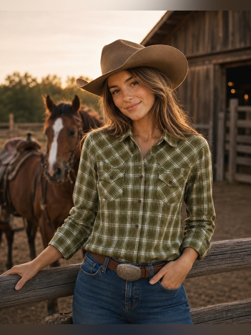 Plaid green shirt